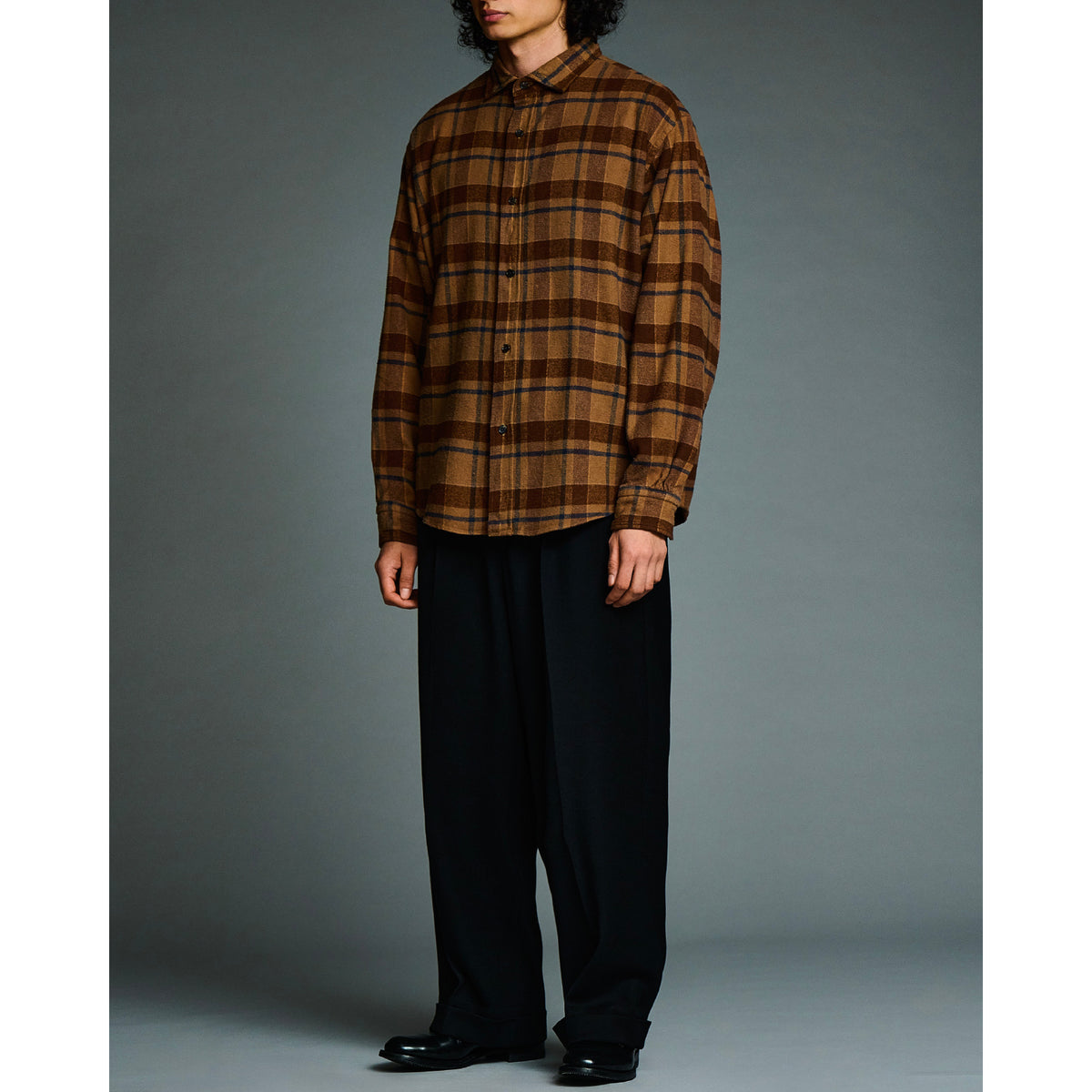 Vintage Cotton Silk Nep Twill Check Shirt
