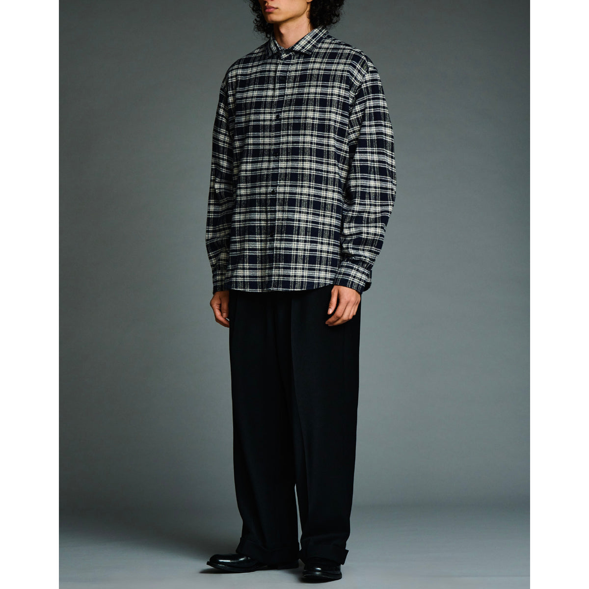 Vintage Cotton Silk Nep Twill Check Shirt