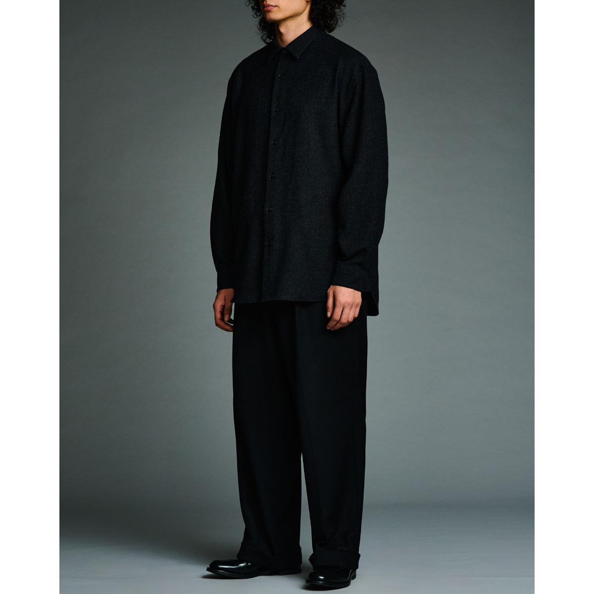 Wool Regular Collar Shirt