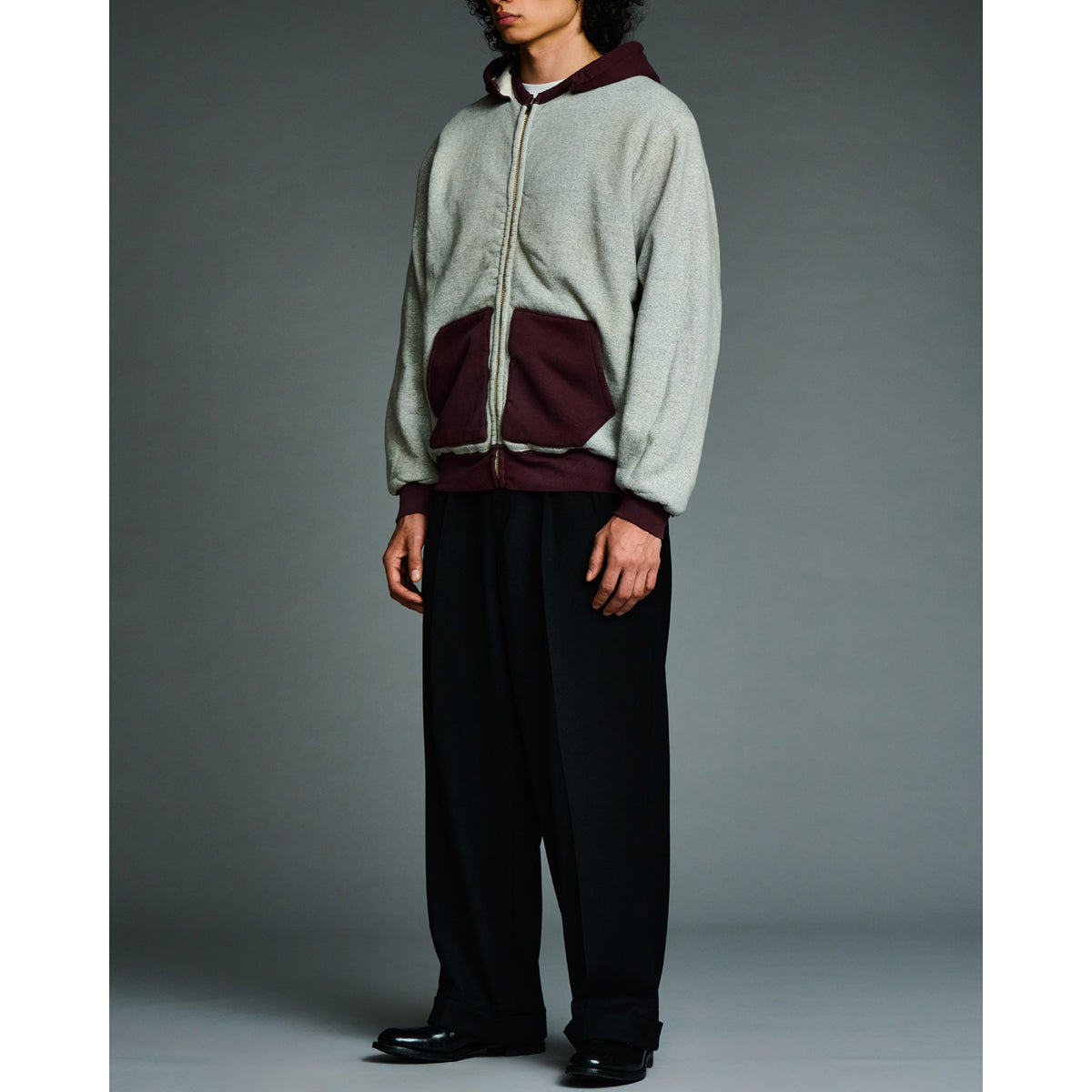 Vintage Attached Hood Zip Parka