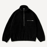 Vintage Silk Fleece Harf ZIP Jacket BLACK