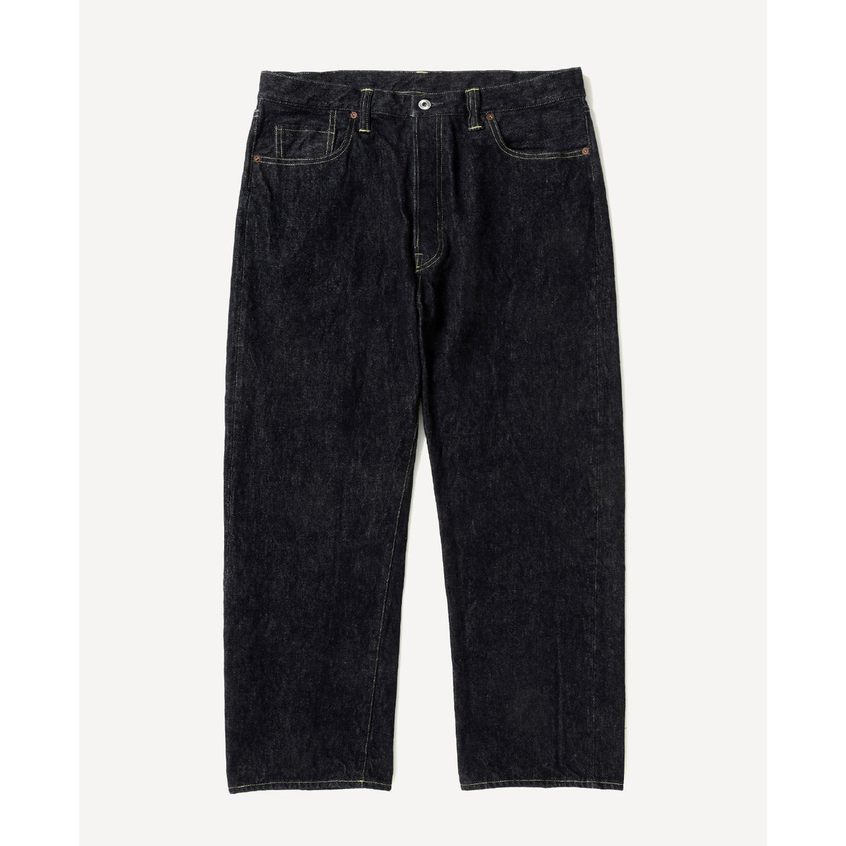 Washed Denim Wide Pants