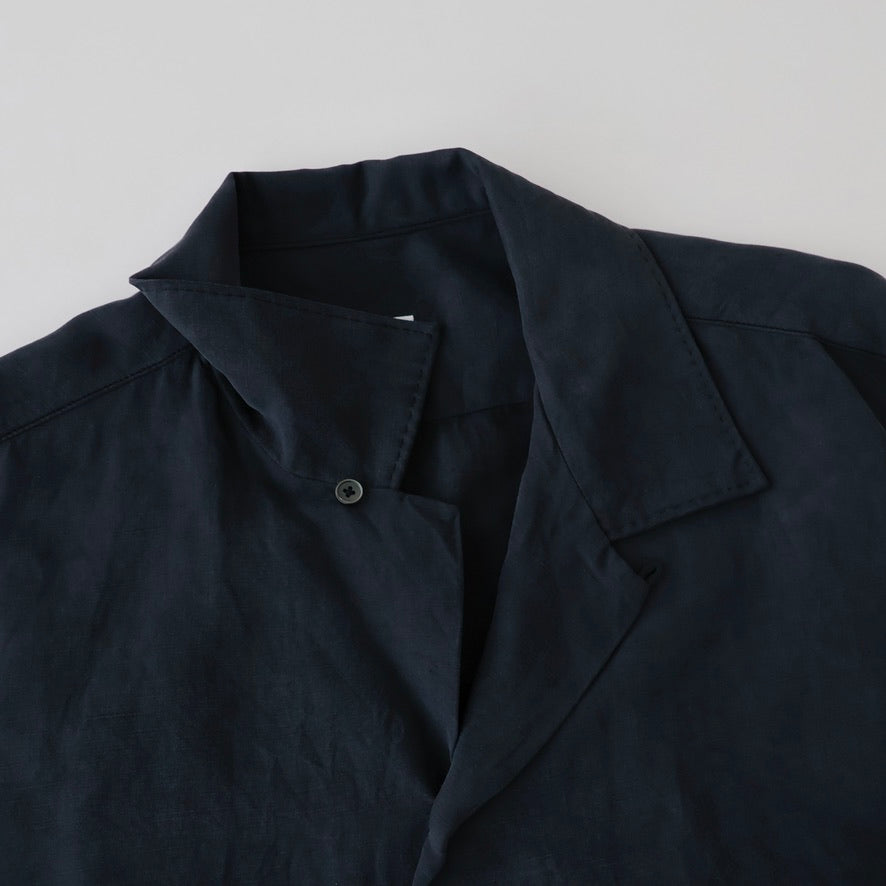 Vintage Silk Linen Open Collar Shirt