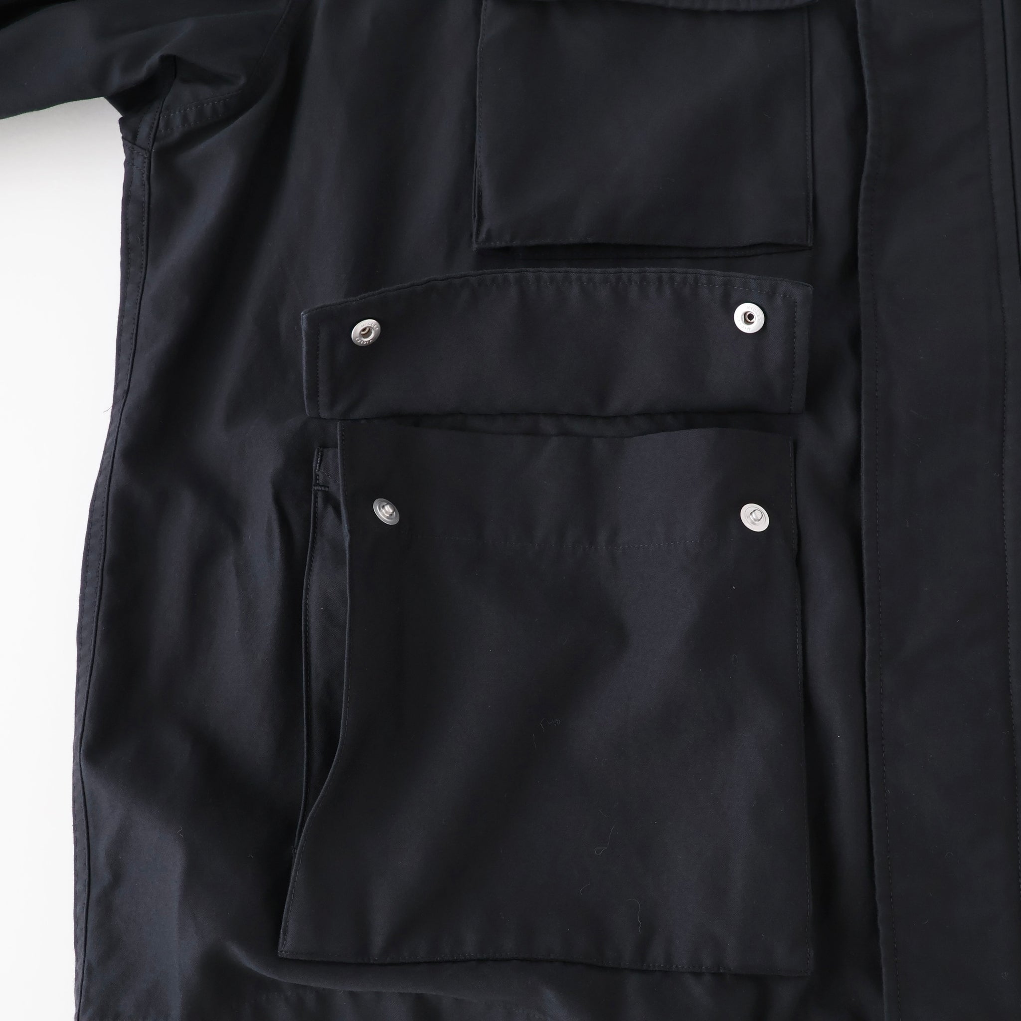Cotton Cupro Back Satin Military Jacket