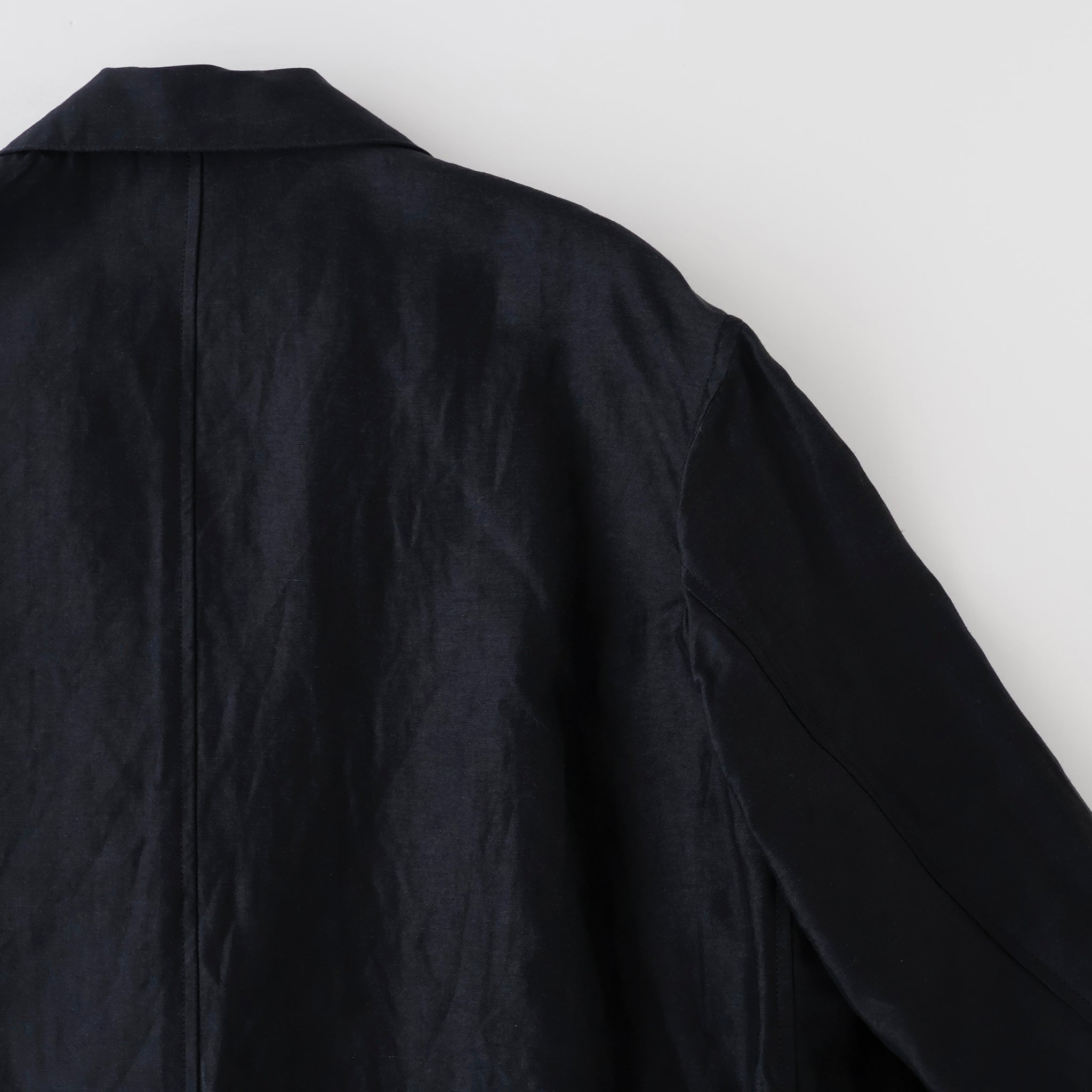 Linen Cupro Back Satin Work Jacket