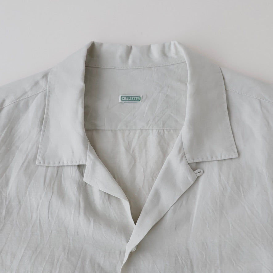 Vintage Silk Linen Open Collar Shirt