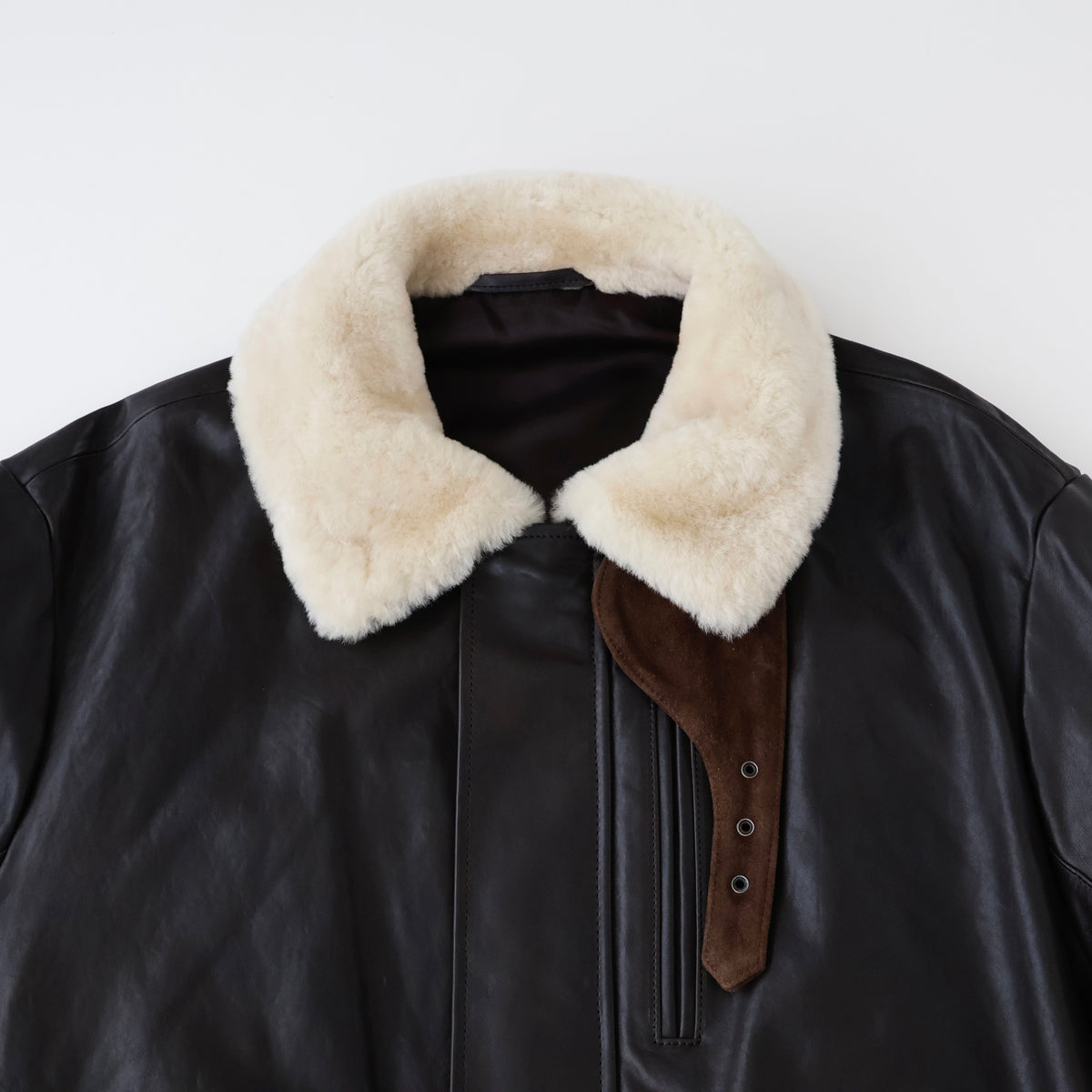 MOUTON COLLAR CALF ZIP JACKET