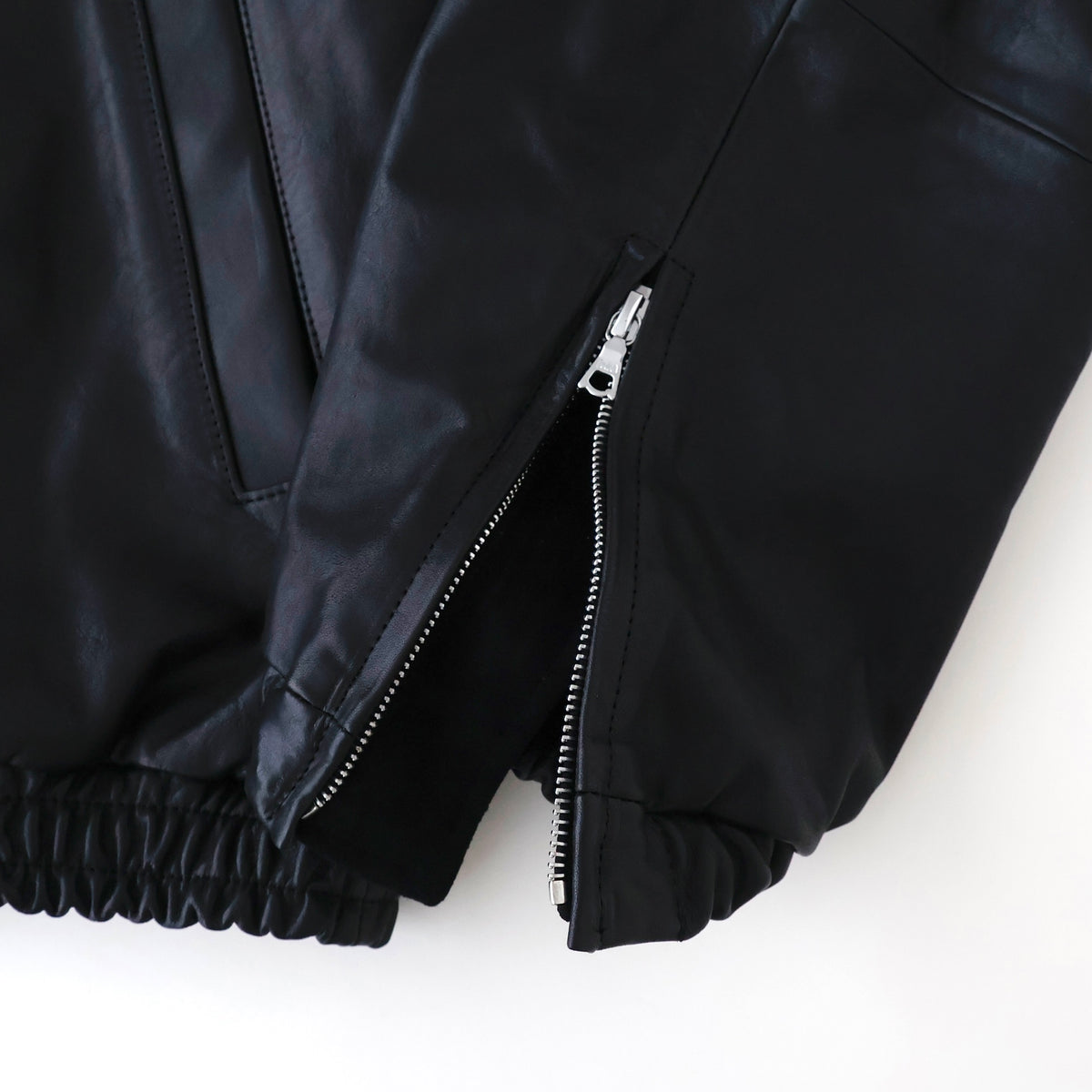 MOUTON COLLAR CALF ZIP JACKET