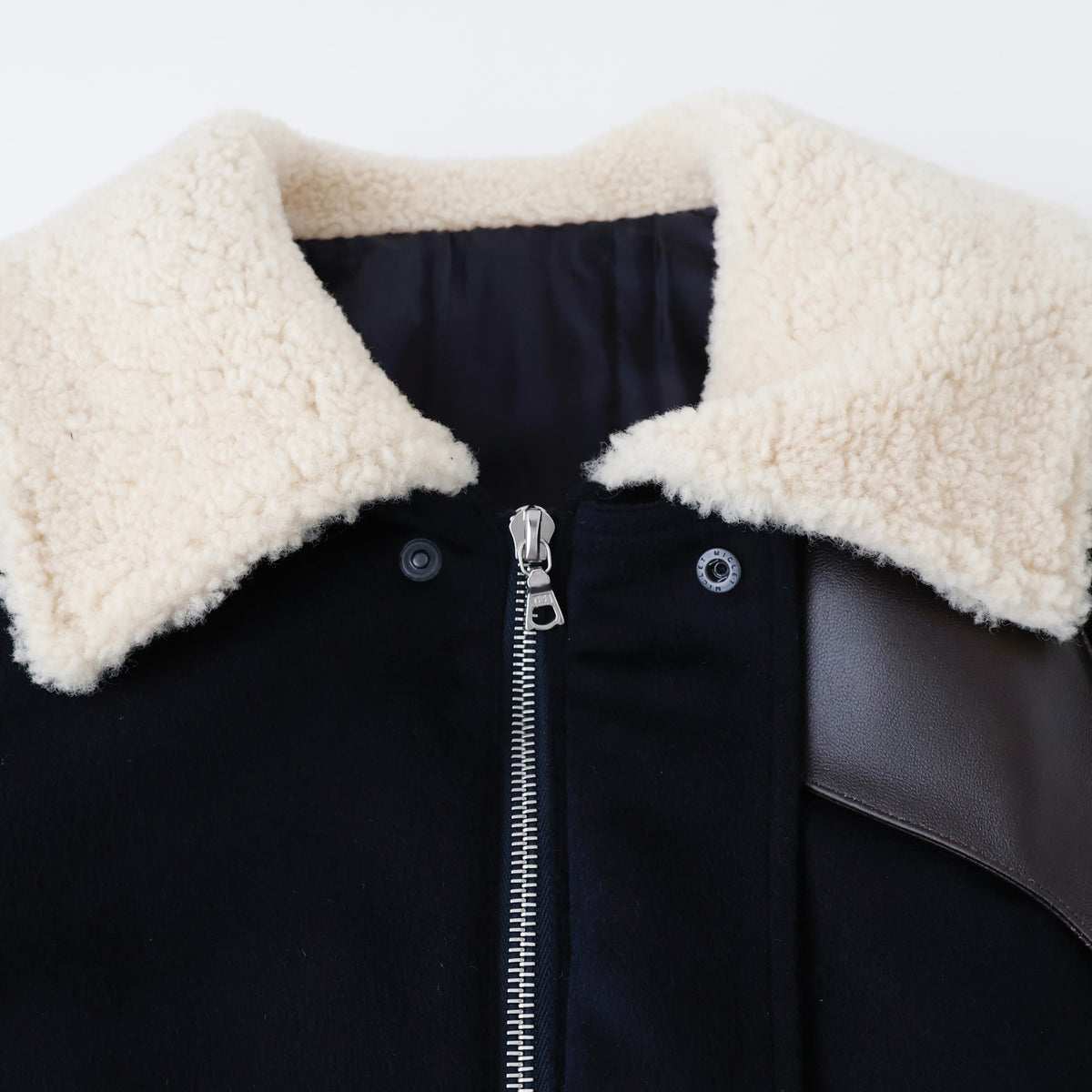 MOUTON COLLAR WOOL CASHMERE PADDED JACKET