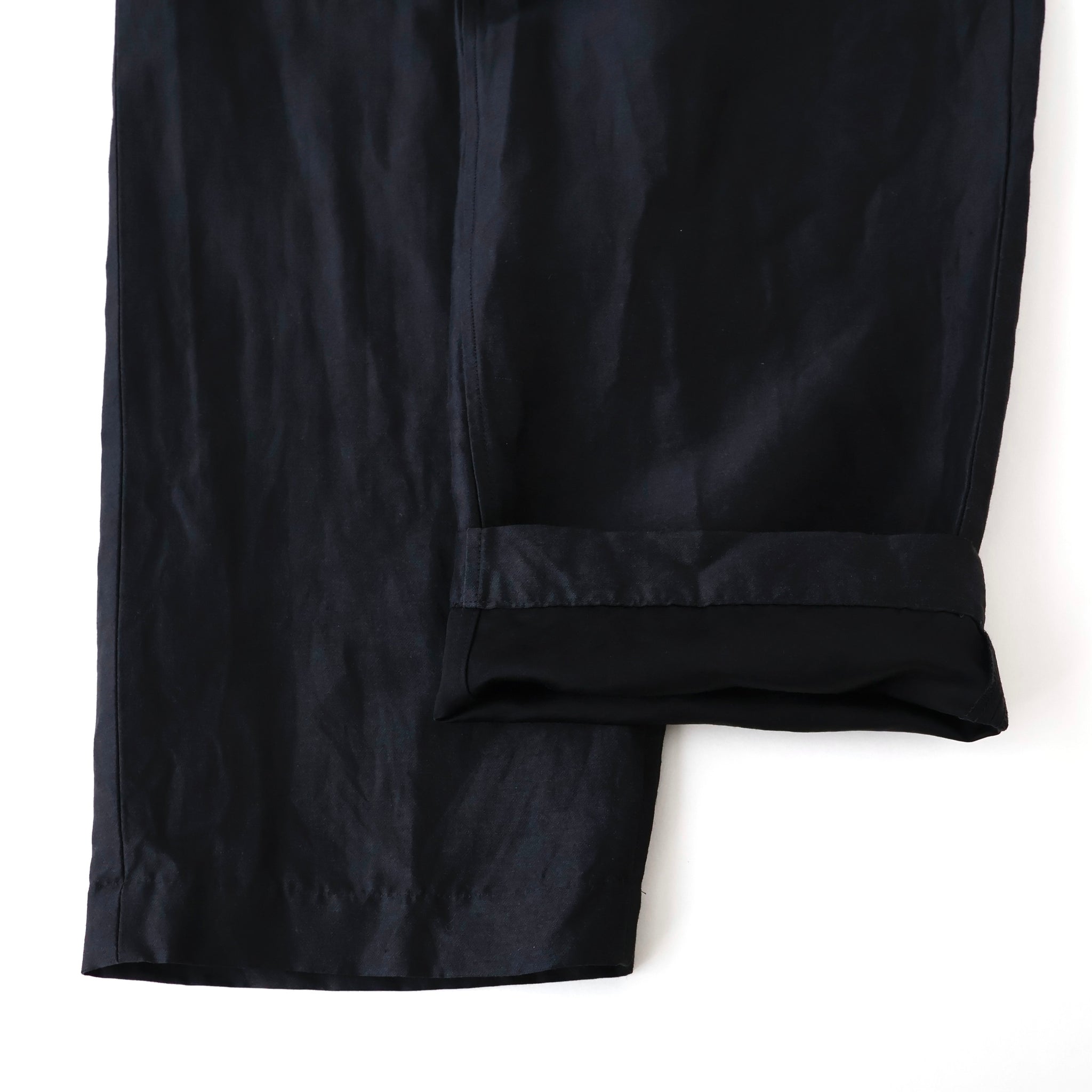 Linen Cupro Back Satin Belted Pants