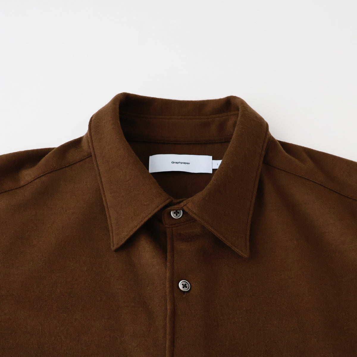 Wool Smooth Flannel Oversized Regular Collar Shirt