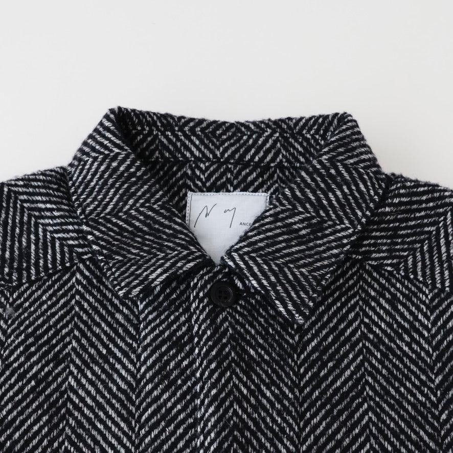 DAMAGE WOOL HERRINGBONE COVER ALL