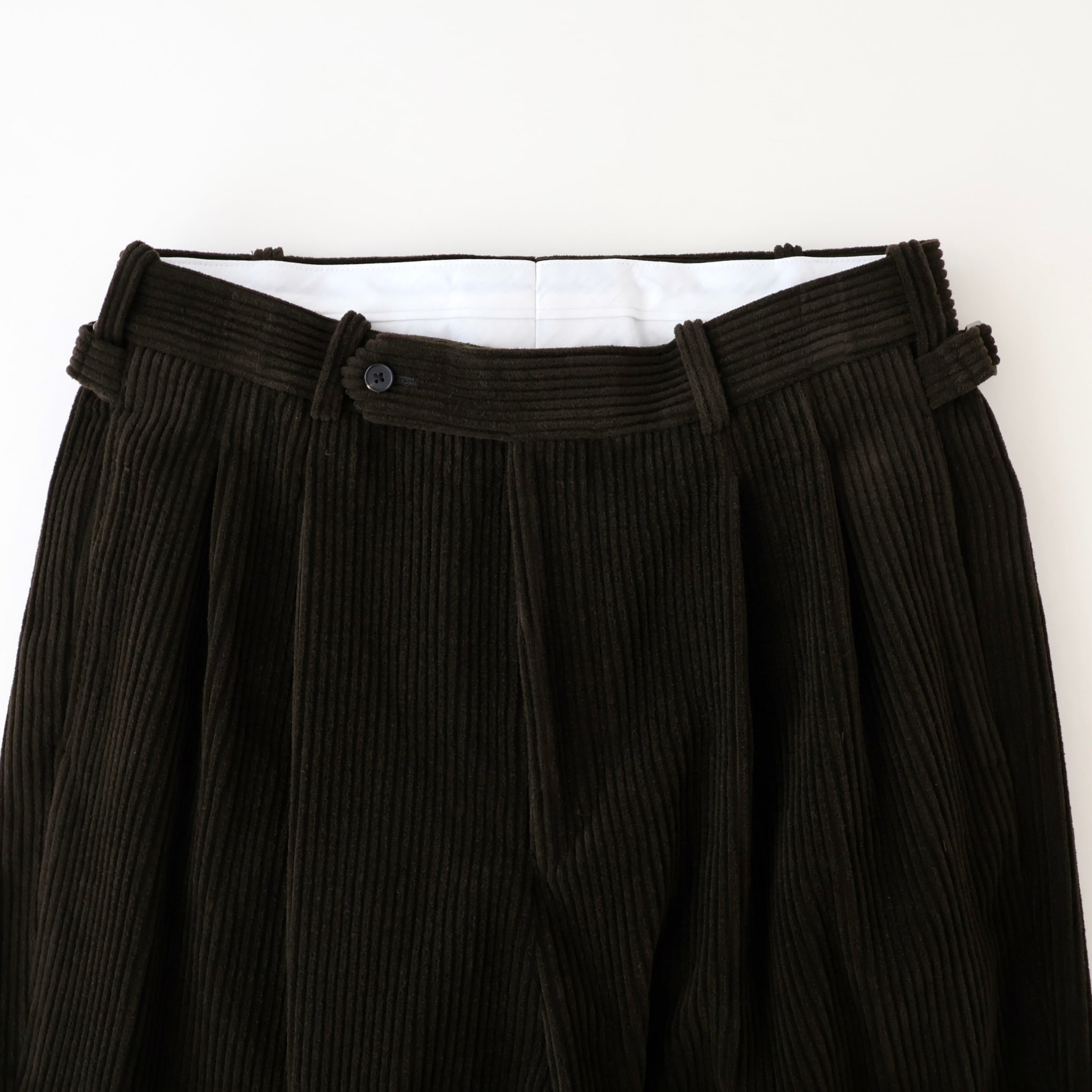 Wool Corduroy Wide Tapered Trousers