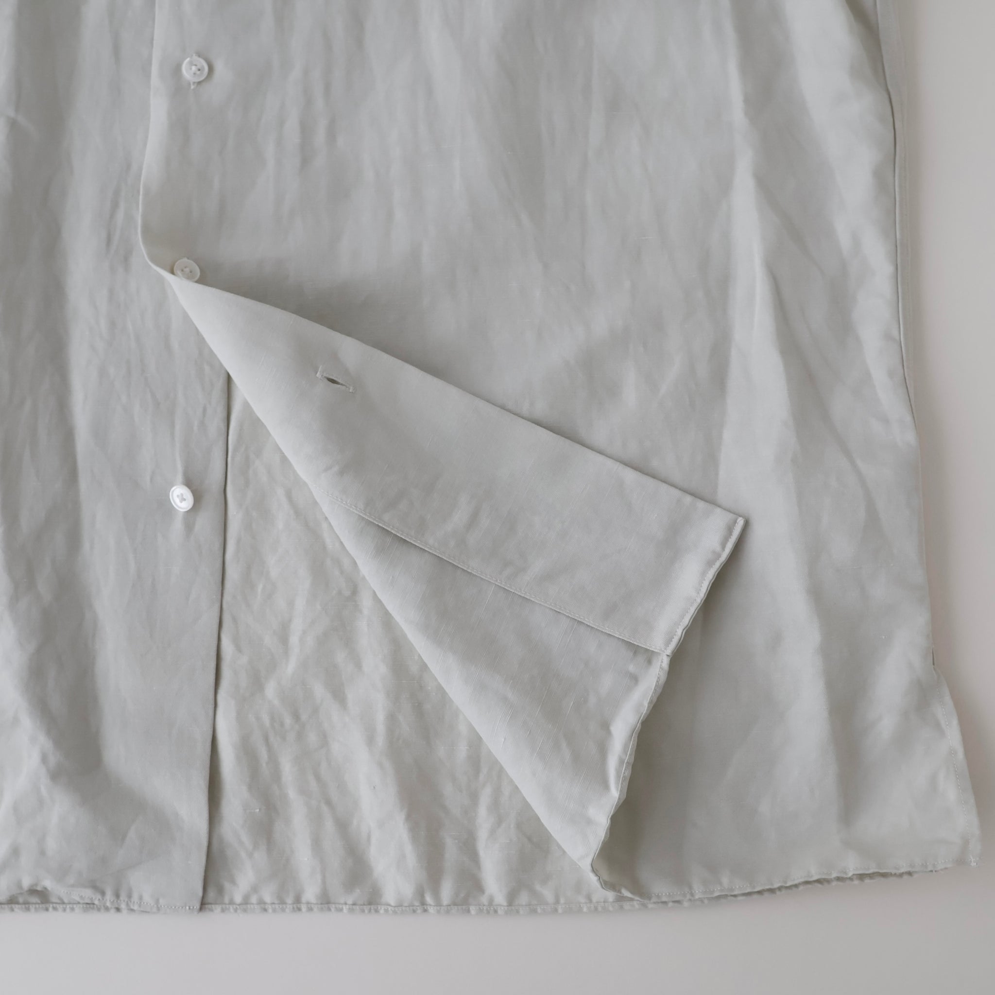 Vintage Silk Linen S/S Open Collar Shirt