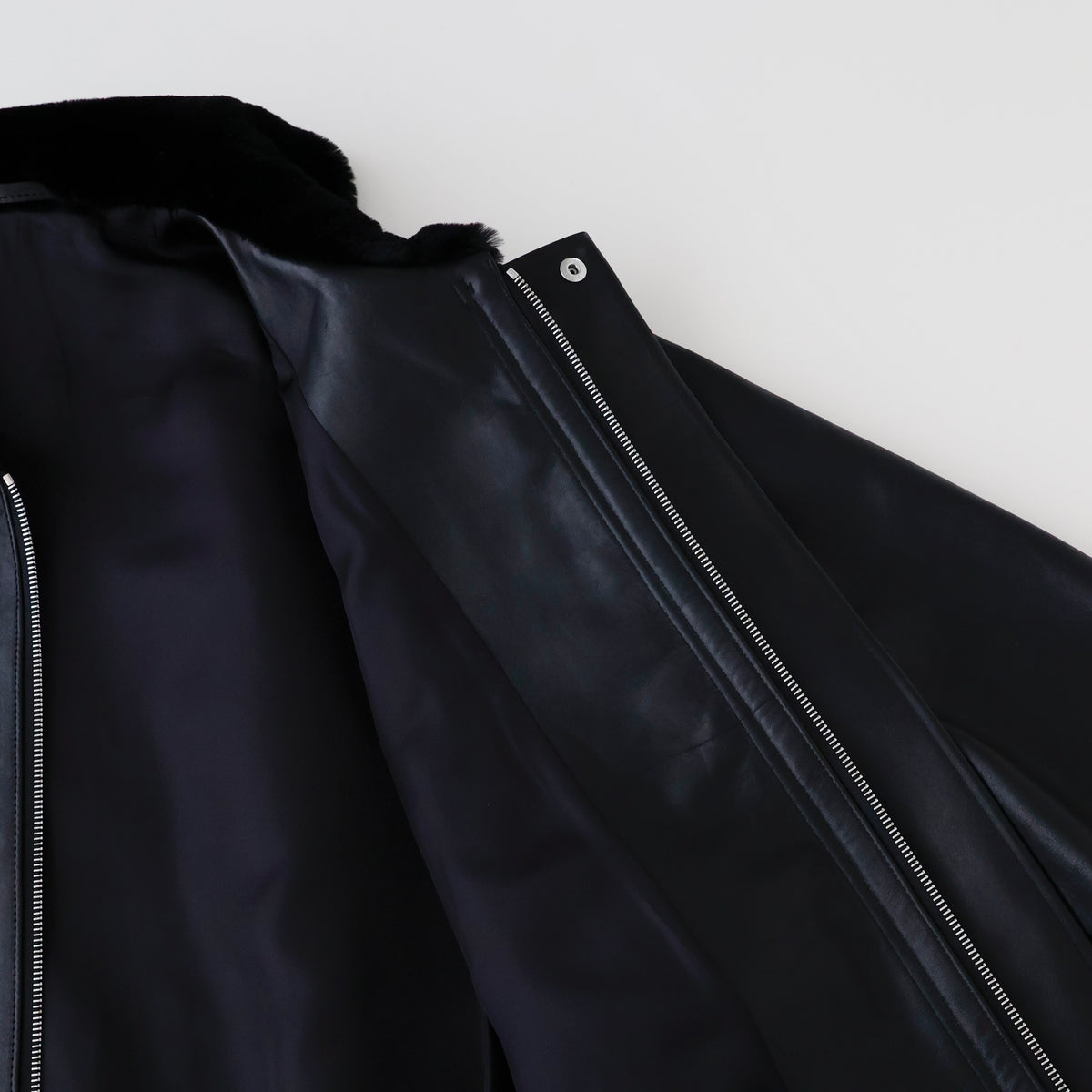 MOUTON COLLAR CALF ZIP JACKET