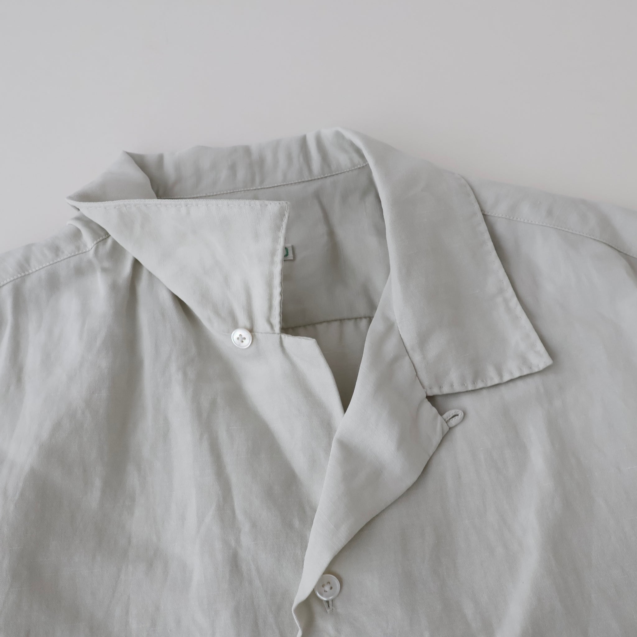 Vintage Silk Linen S/S Open Collar Shirt