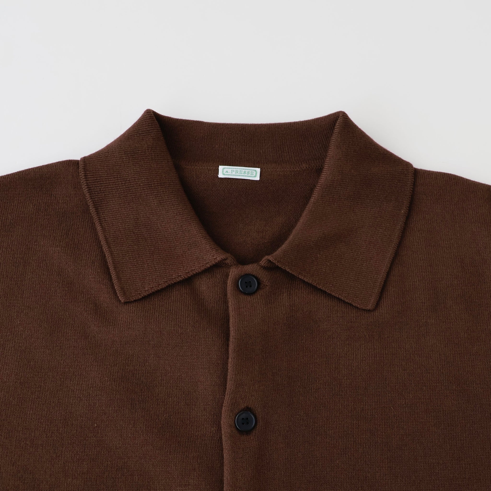 Cotton Knit Polo Collar Cardigan - ref. / Web Store