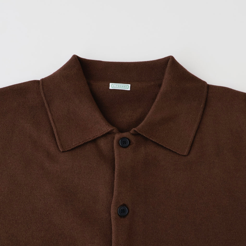 Cotton Knit Polo Collar Cardigan - ref. / Web Store