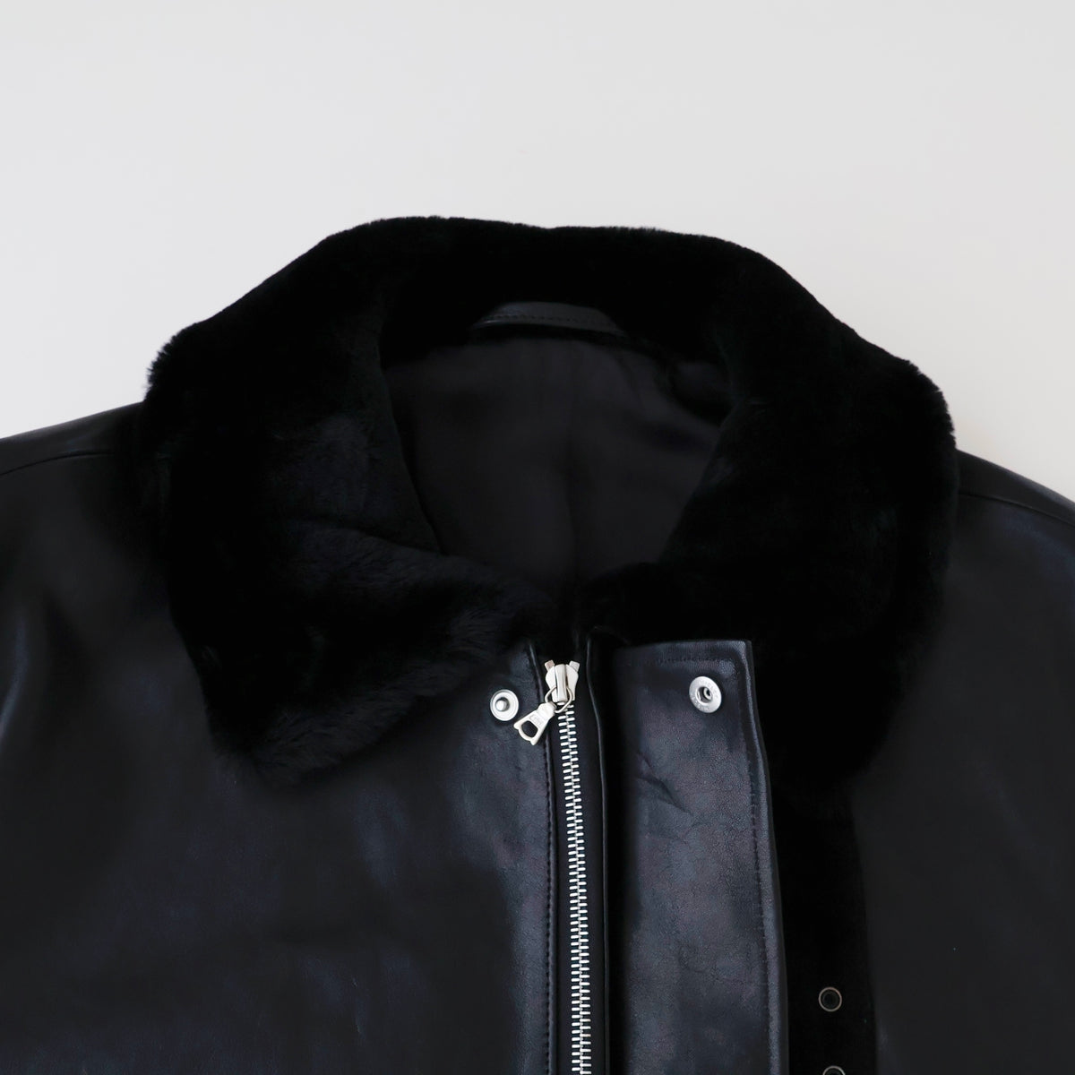 MOUTON COLLAR CALF ZIP JACKET