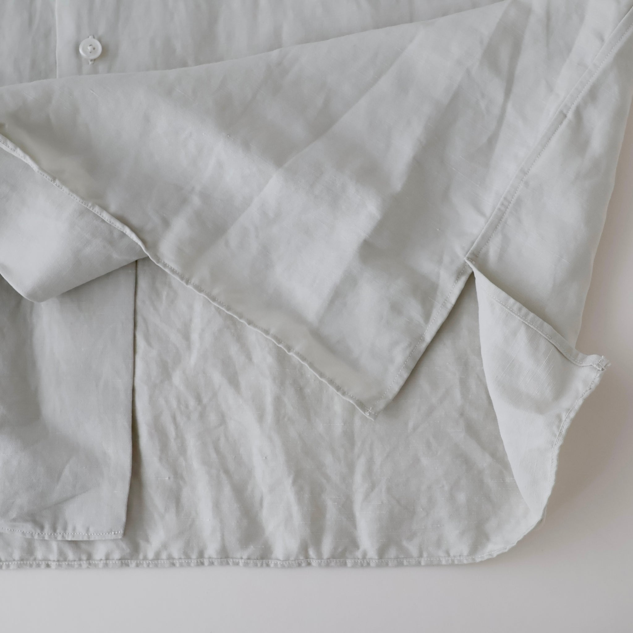 Vintage Silk Linen S/S Open Collar Shirt