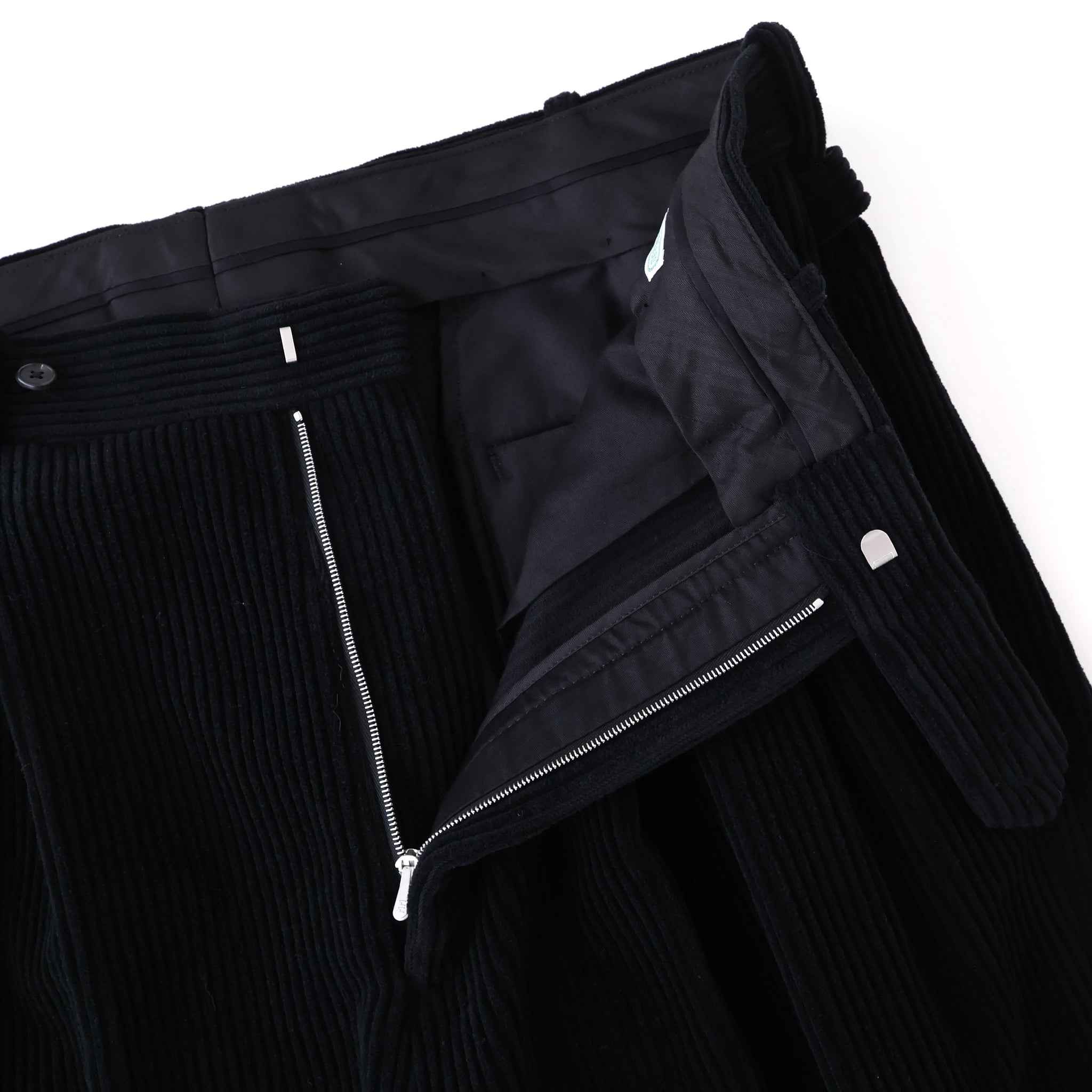Wool Corduroy Wide Tapered Trousers