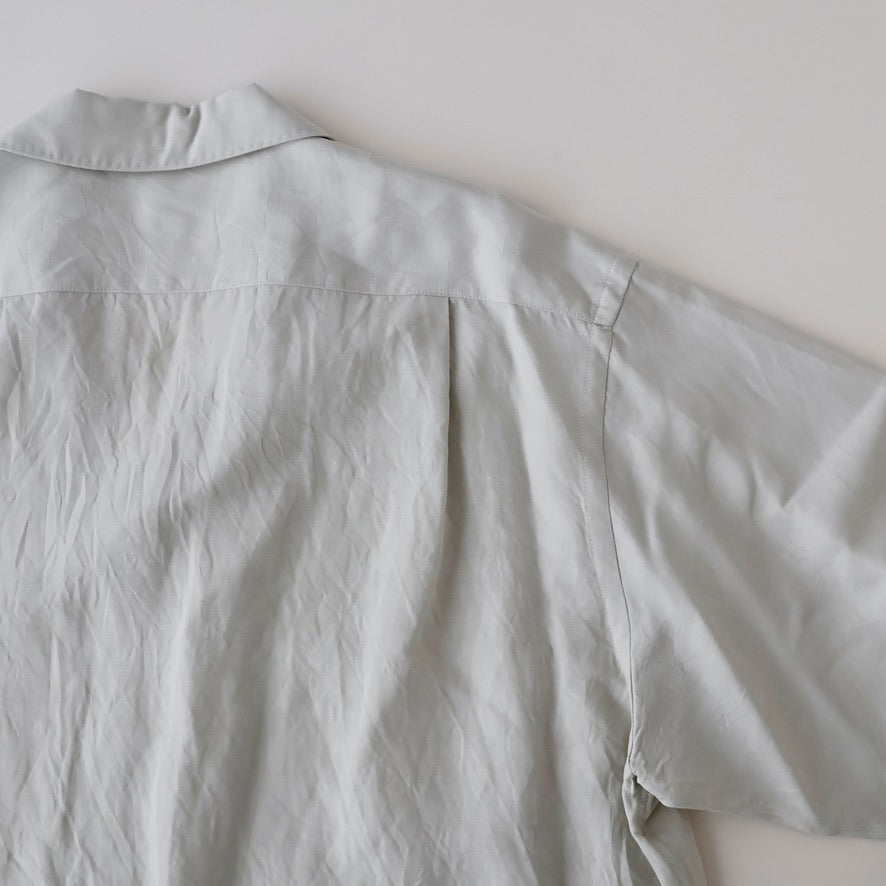 Vintage Silk Linen Open Collar Shirt
