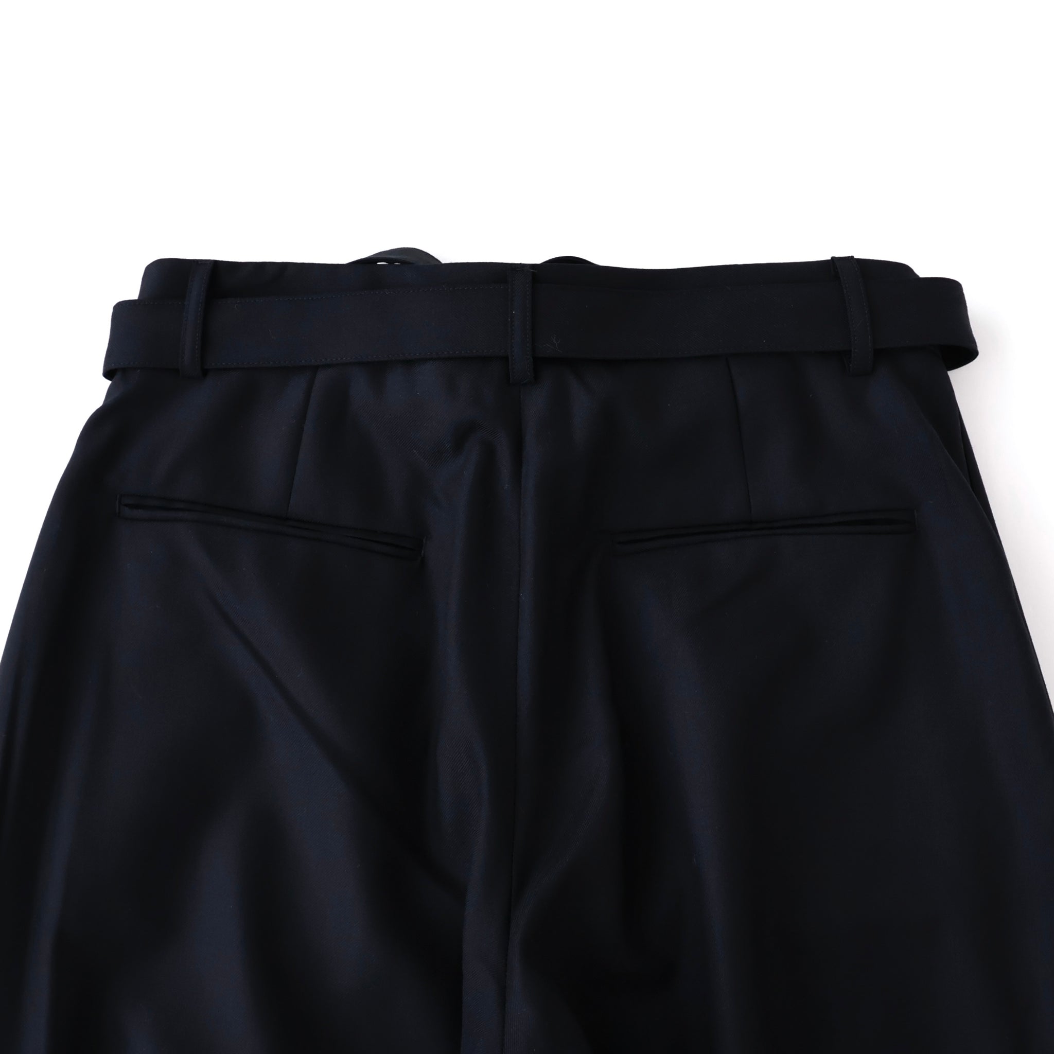 Ren Belted Tuck Trousers in Wool