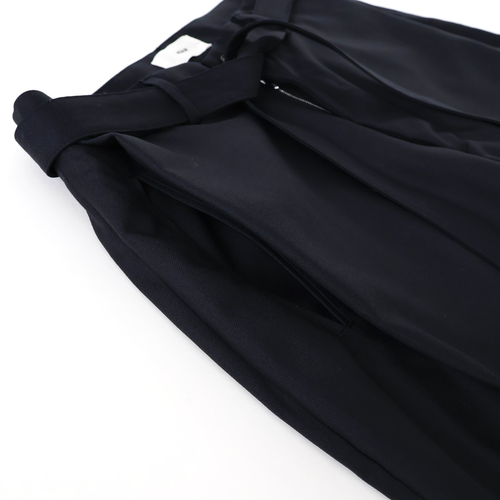 Ren Belted Tuck Trousers in Wool