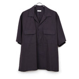 Summer Wool Open Collar SS Shirt BROWN PLAID