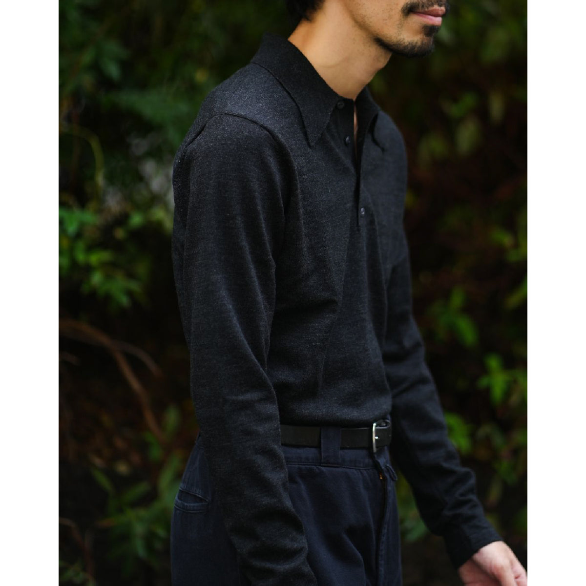 LS KNITTED POLO TOP