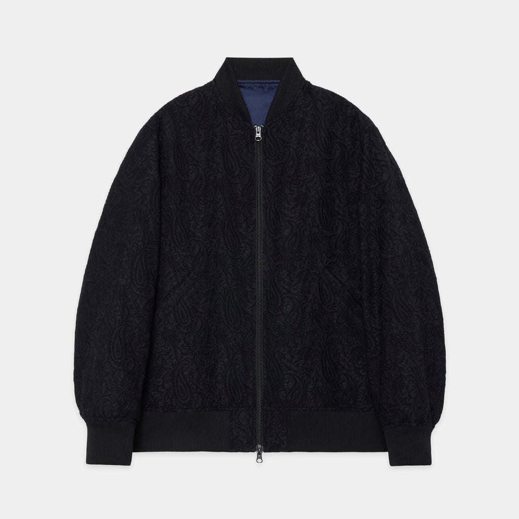 Recycled Polyester X Recycled Wool Paisley Jacquard Bomber Jacket