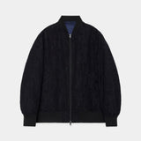 Recycled Polyester X Recycled Wool Paisley Jacquard Bomber Jacket DARK NAVY