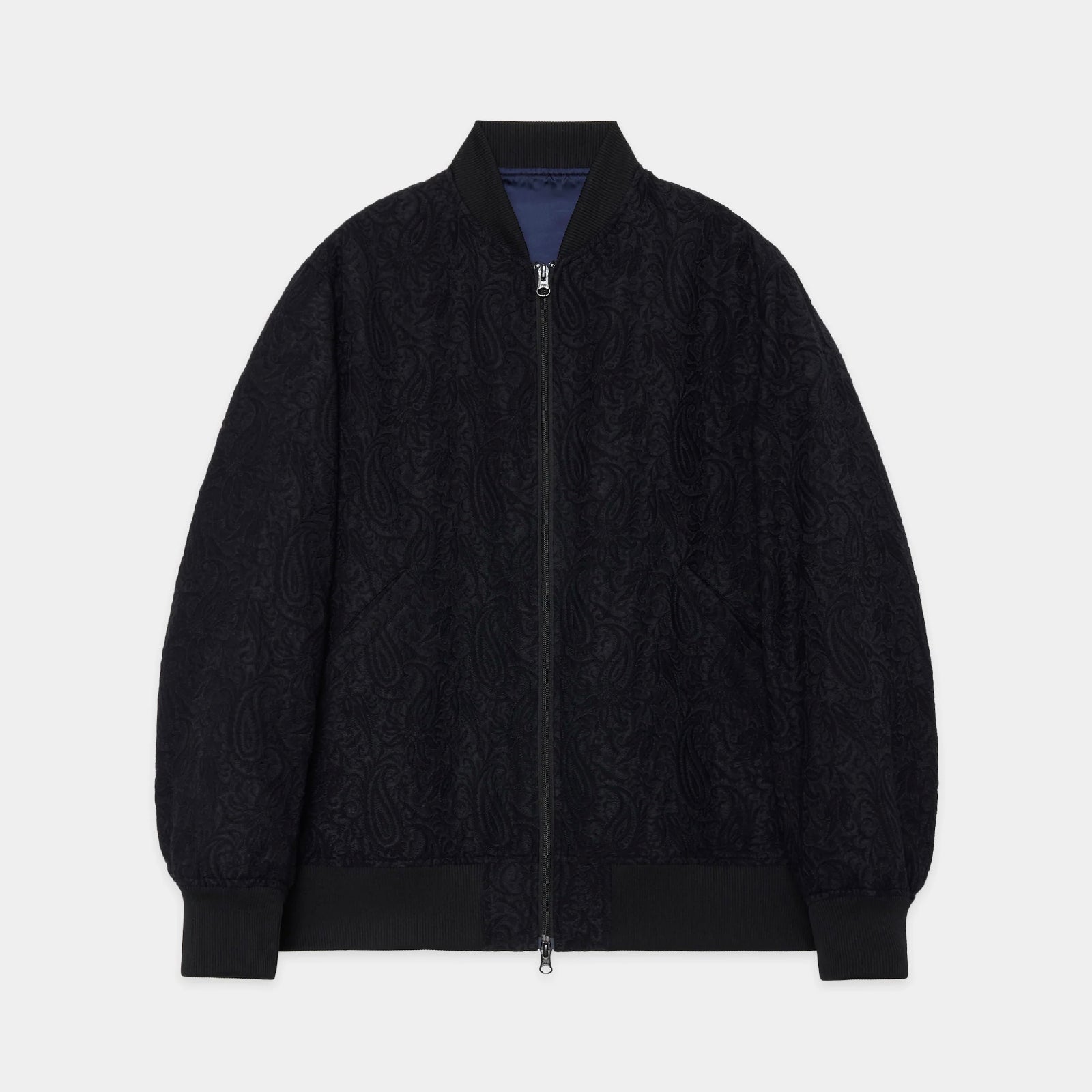 Recycled Polyester X Recycled Wool Paisley Jacquard Bomber Jacket