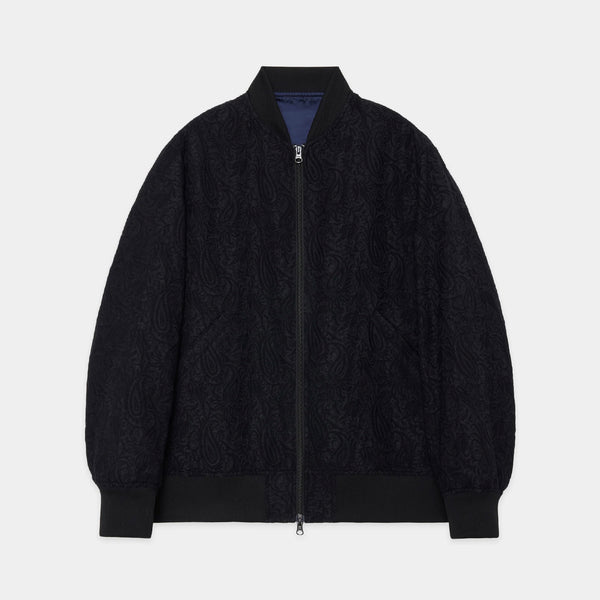 Recycled Polyester X Recycled Wool Paisley Jacquard Bomber Jacket
