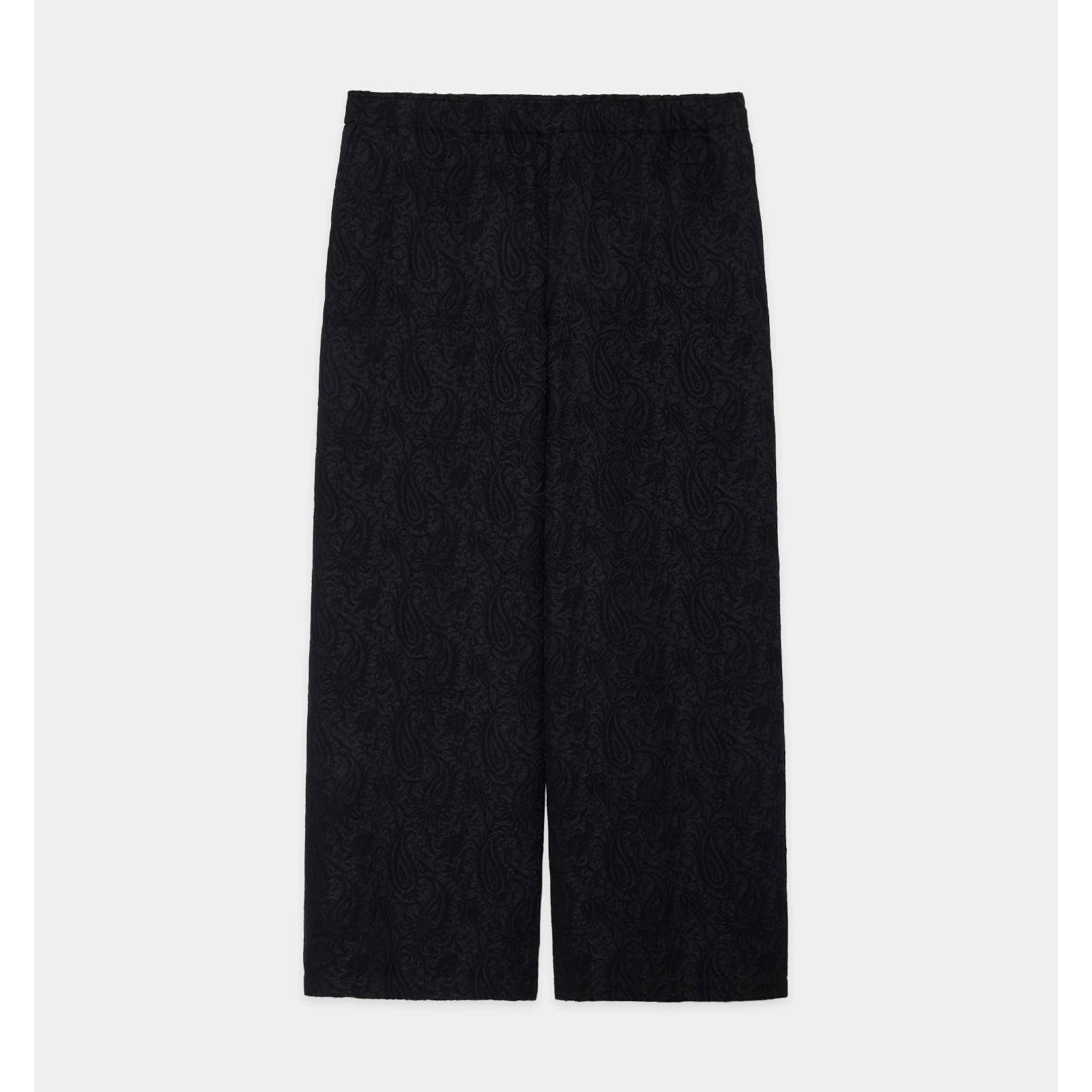 Recycled Polyester X Recycled Wool Paisley Jacquard Wide Leg Easy Pants