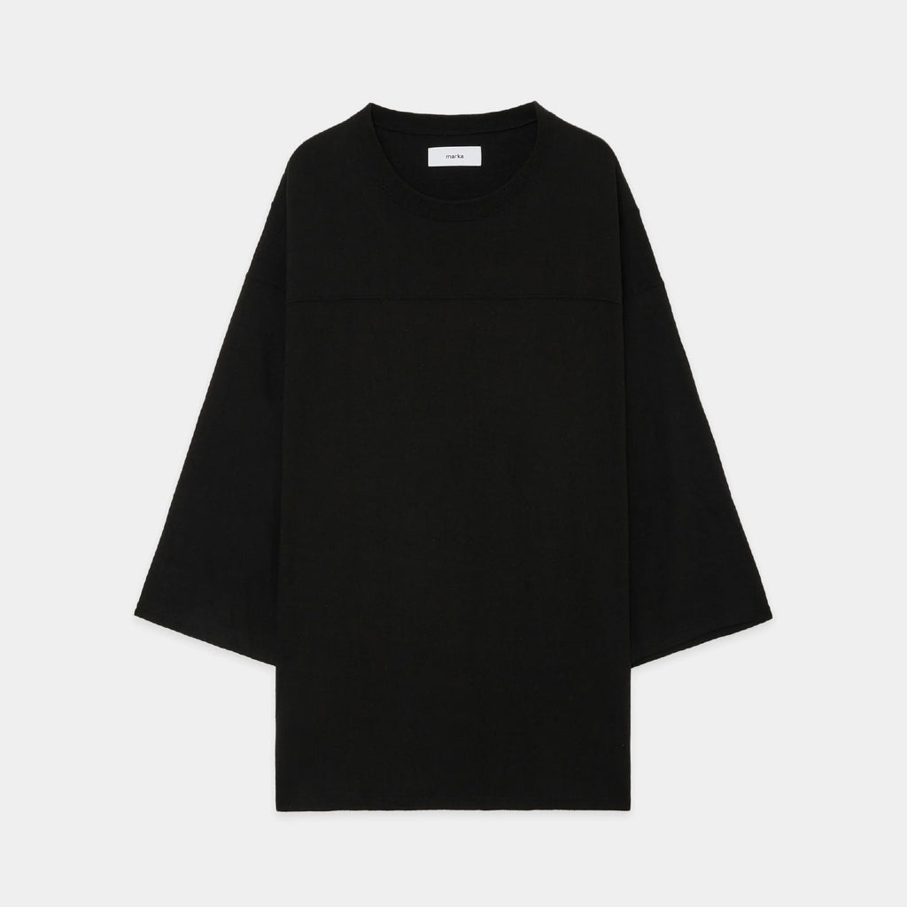 Noil Silk Knit Ball Games Three-Quarter Sleeve Tee
