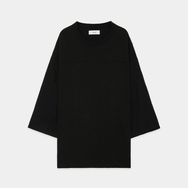 Noil Silk Knit Ball Games Three-Quarter Sleeve Tee
