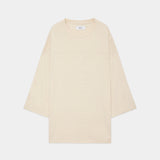 Noil Silk Knit Ball Games Three-Quarter Sleeve Tee IVORY