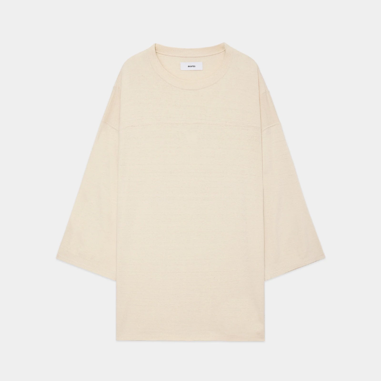 Noil Silk Knit Ball Games Three-Quarter Sleeve Tee