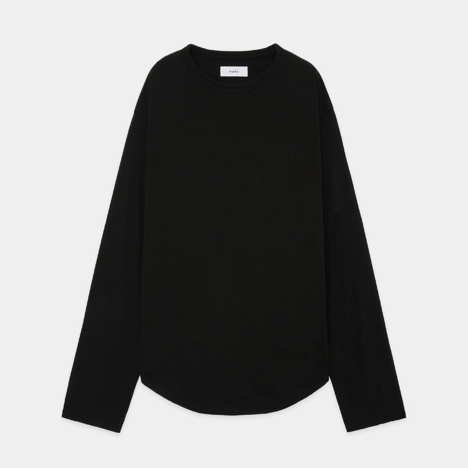 Noil Silk Knit Round Hem Crew Neck
