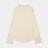 Noil Silk Knit Round Hem Crew Neck IVORY