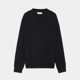 2/72 Wool Single Jersey Washable Crew Neck BLACK
