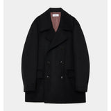 Wool Silk Cashmere Beaver Bridge Coat BLACK
