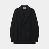 2/60 Washer Wool Gabardine W.B Jacket Loose Fit BLACK