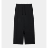 2/60 Washer Wool Gabardine Wide Cylinder Fit Easy Pants BLACK