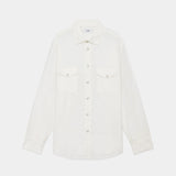 Organic Cotton Flannel Western Shirt WHITE