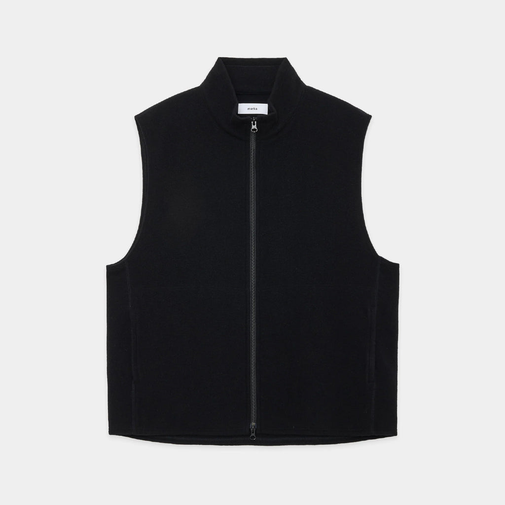 Super 130S Wool Napping Zip Up Vest