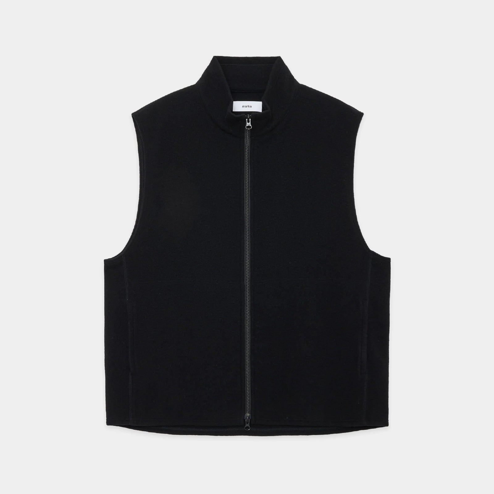 Super 130S Wool Napping Zip Up Vest
