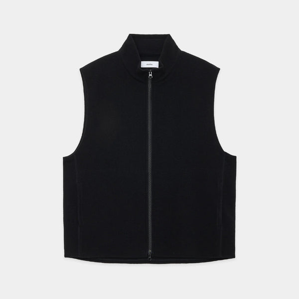 Super 130S Wool Napping Zip Up Vest