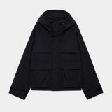 Recycled Nylon Chambray Taffeta Field Parka BLACK